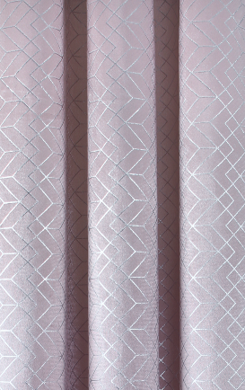 Prisim Light Pink and Silver Curtain
